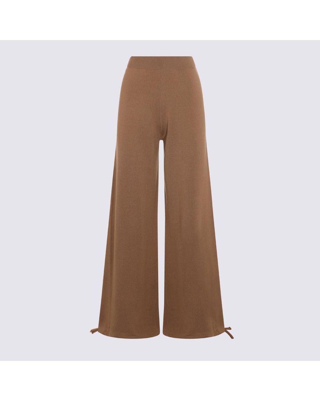 Max Mara Brown Nigeria Wide-Leg Knitted Pants