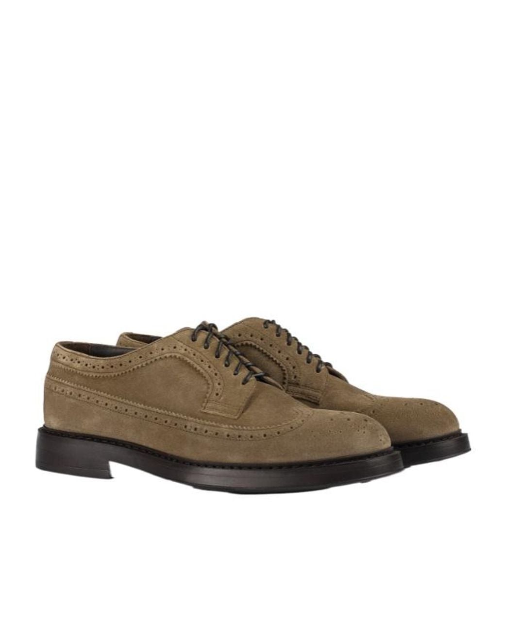 Doucal's Brown Swallowtail Derby Shoes for men