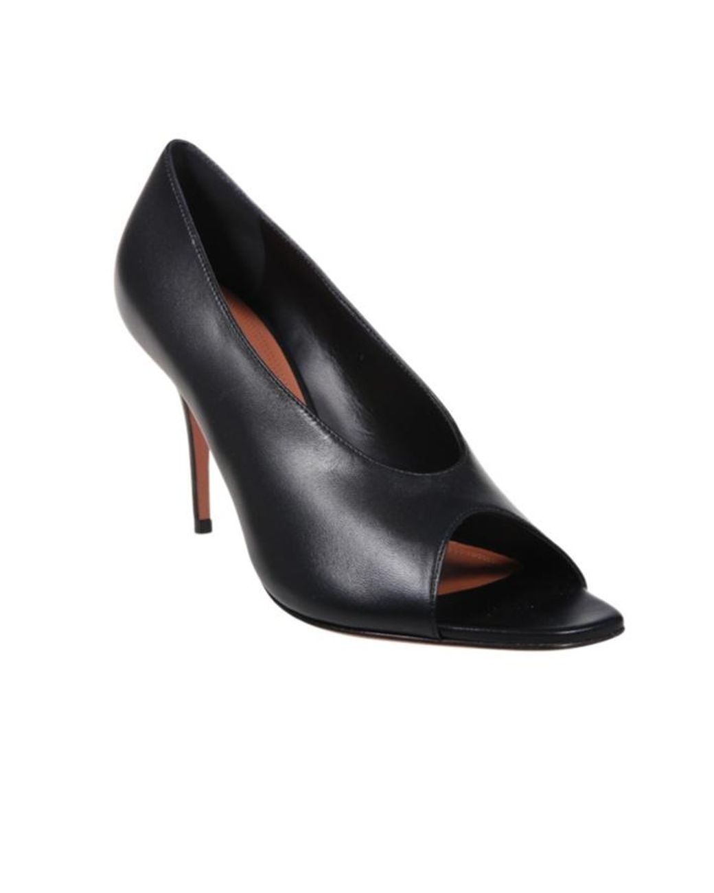 AMINA MUADDI Black Open-Toe High-Heel Sandals