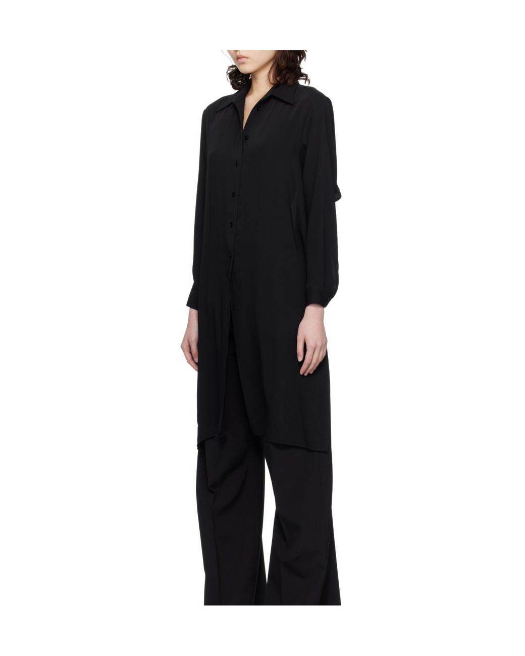 MM6 by Maison Margiela Black Long-Sleeved Shirt