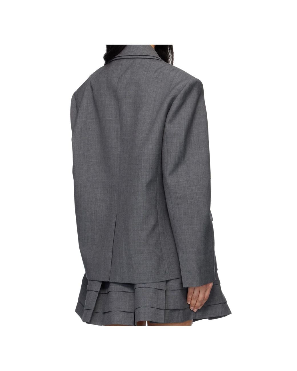 ShuShu/Tong Gray Long-Sleeved Suit Jacket
