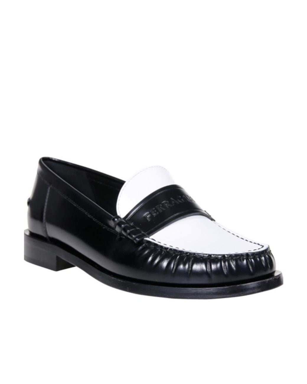 Ferragamo Black Ferragamo Two-Toned Slip-On Loafers
