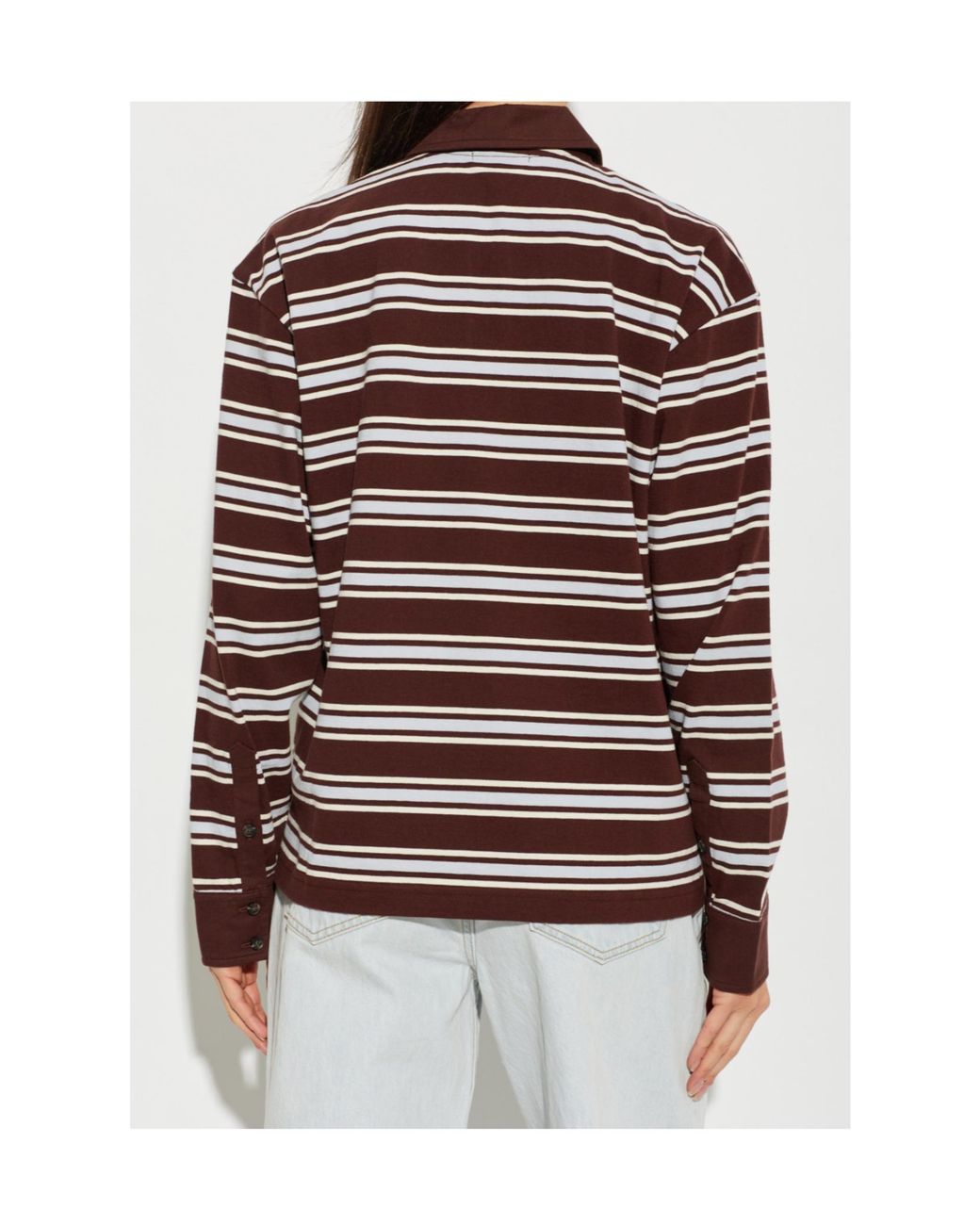 Rag & Bone Red Striped Long Sleeve Polo T-Shirt