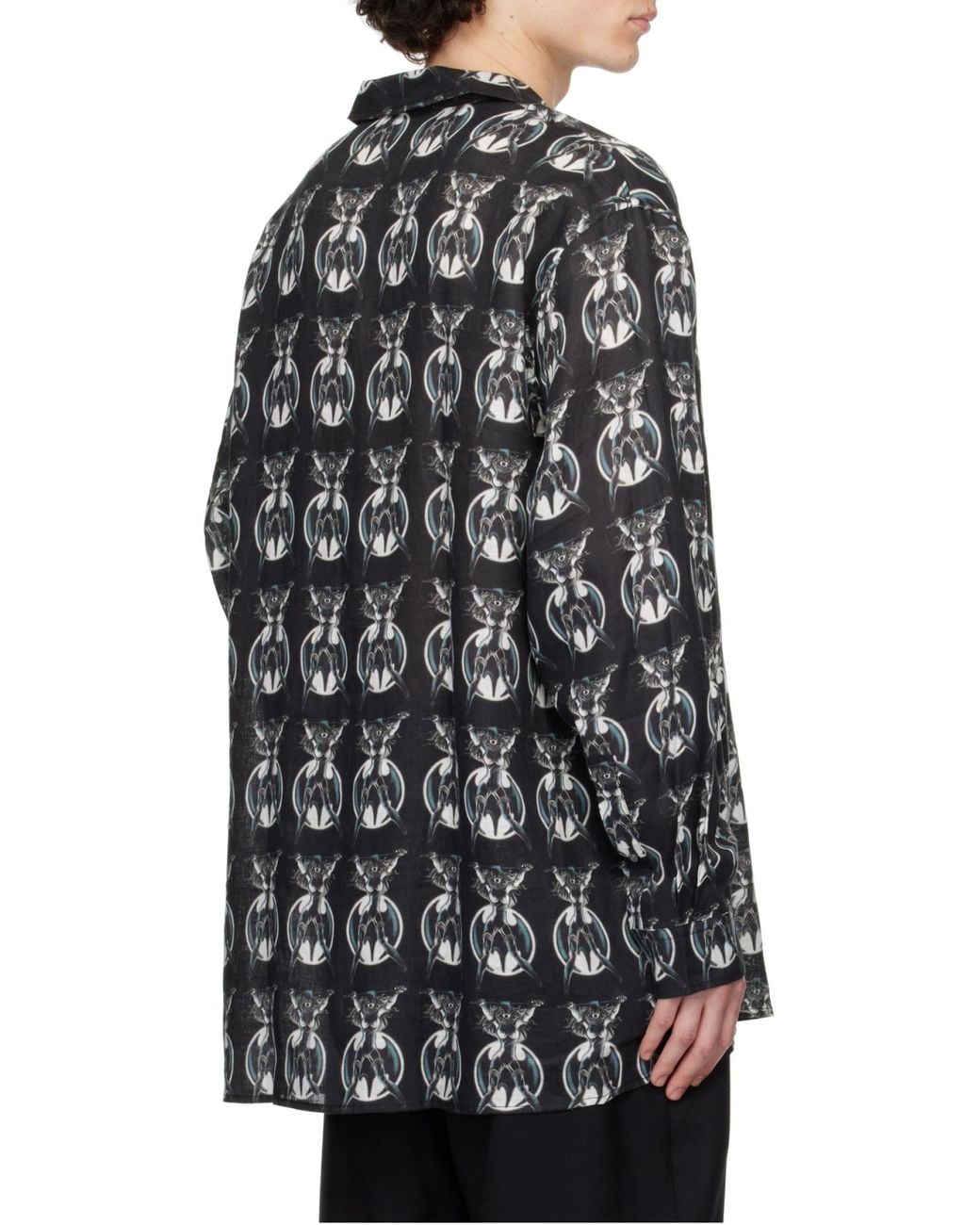 Acne Black All Over Graphic Print Shirt for men