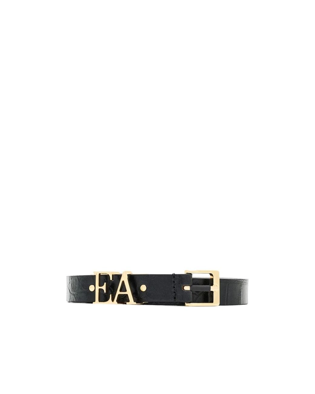 Emporio Armani White Hollowed-Out Logo Buckle Pin For Belt