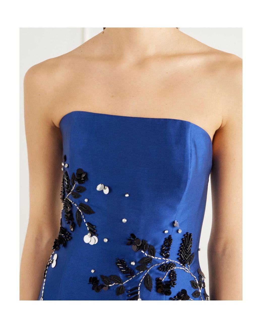 Jonathan Simkhai Blue Zirell Sequin-Embellished Gown