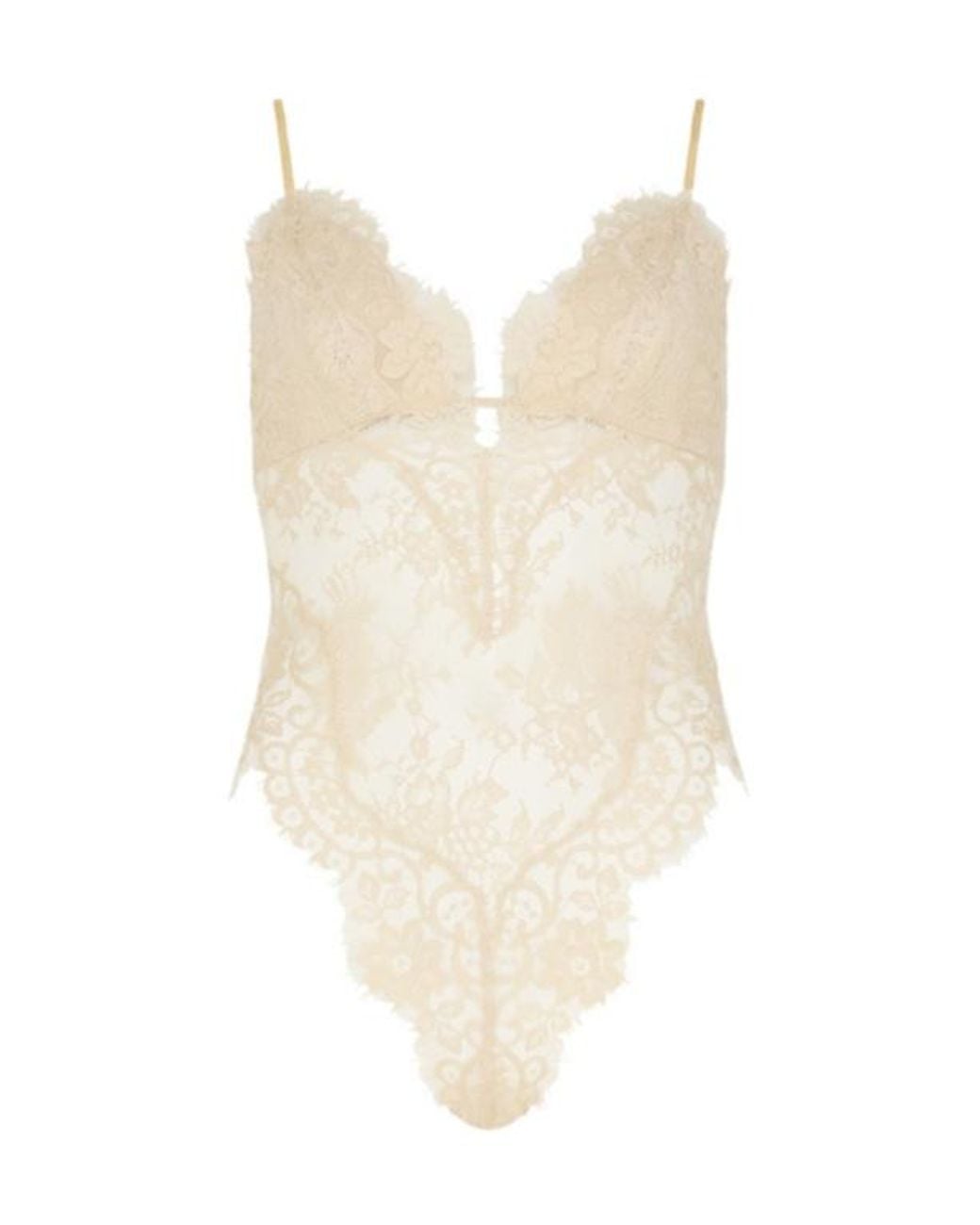 Zimmermann White Illustration Semi-Sheer Lace Bodysuit