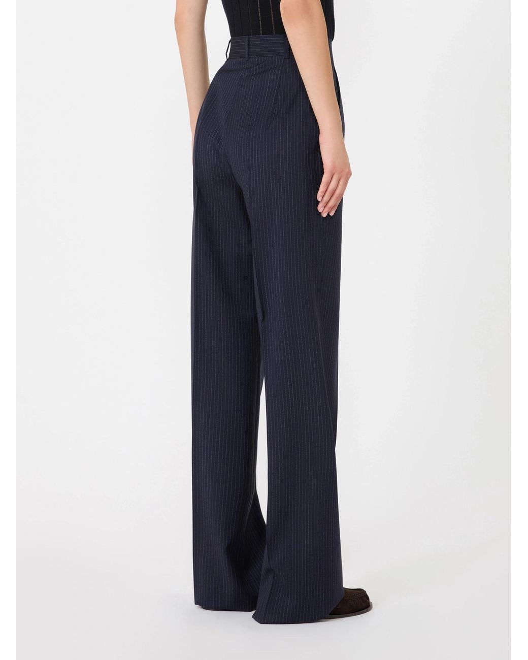 Max Mara Blue Studio Mstcambusa Striped Trousers