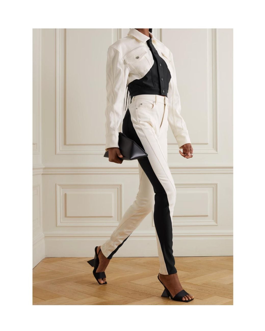 Mugler White High-Waisted Skinny Jeans