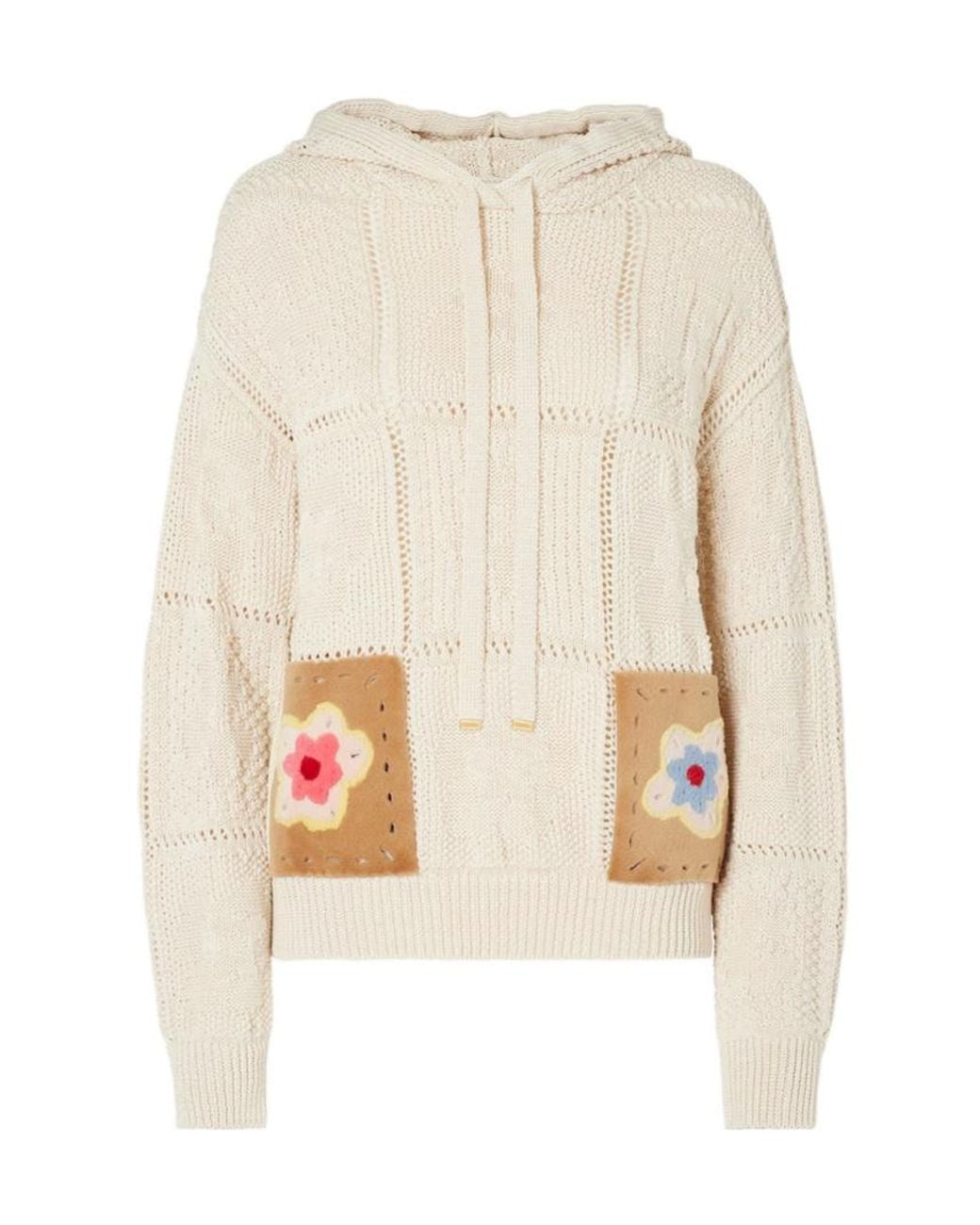 Fendi White Hooded Knitwear