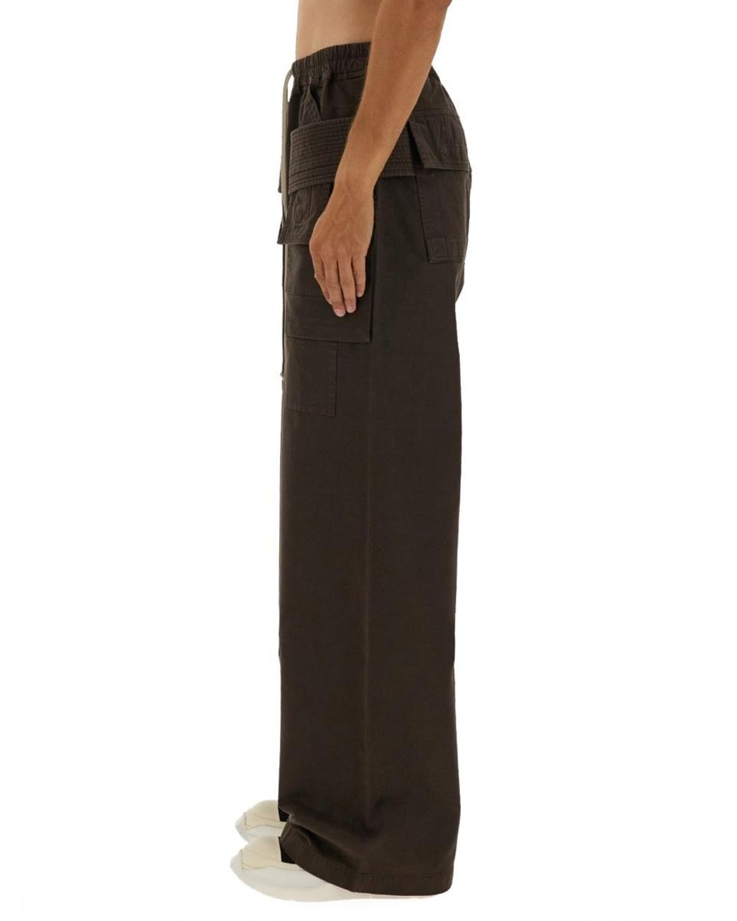 Rick Owens Black Creatch Wide Cargo Drawstring Pants for men