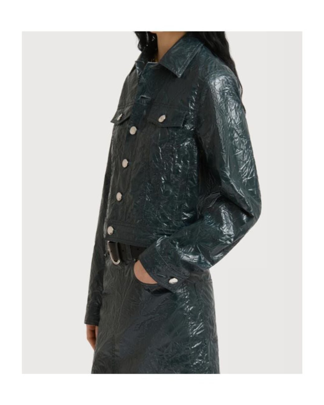 Marni Green Deep Crinkled Taffeta Jacket