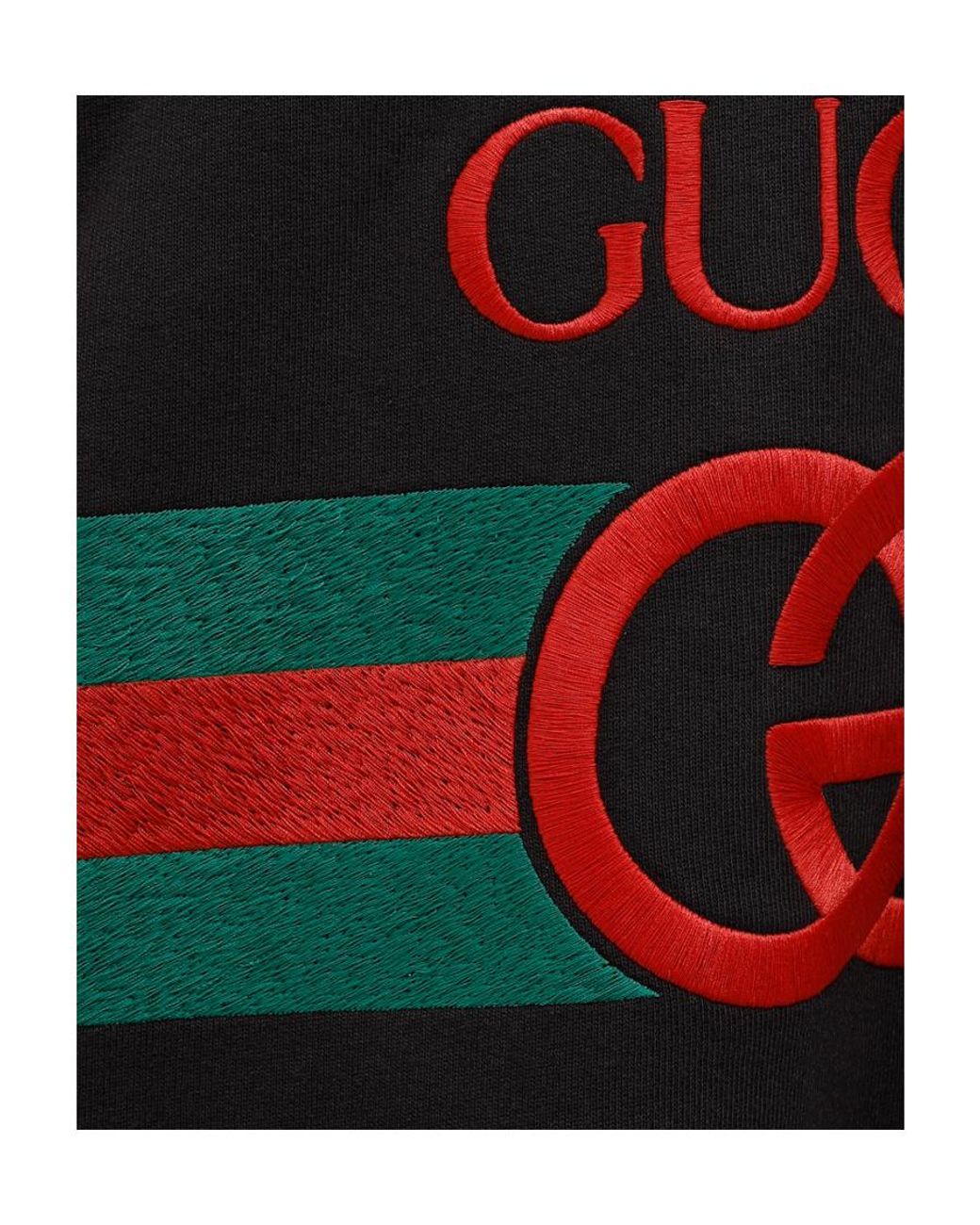Gucci Black Embroidered-Logo High-Neck Sweatshirt for men