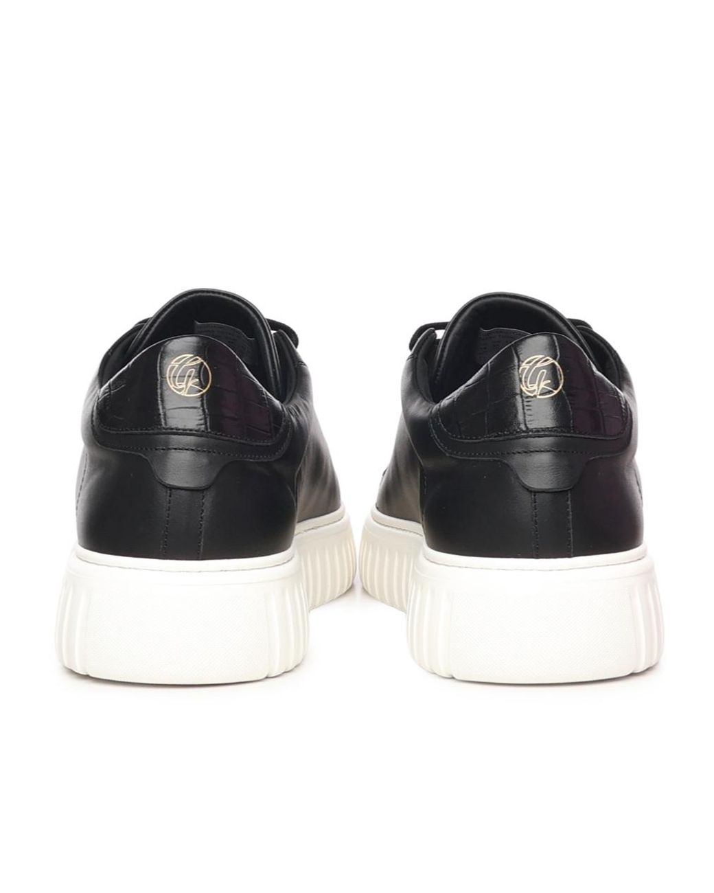 Giuliano Galiano Black Mars Contrast-Sole Low-Top Sneakers for men