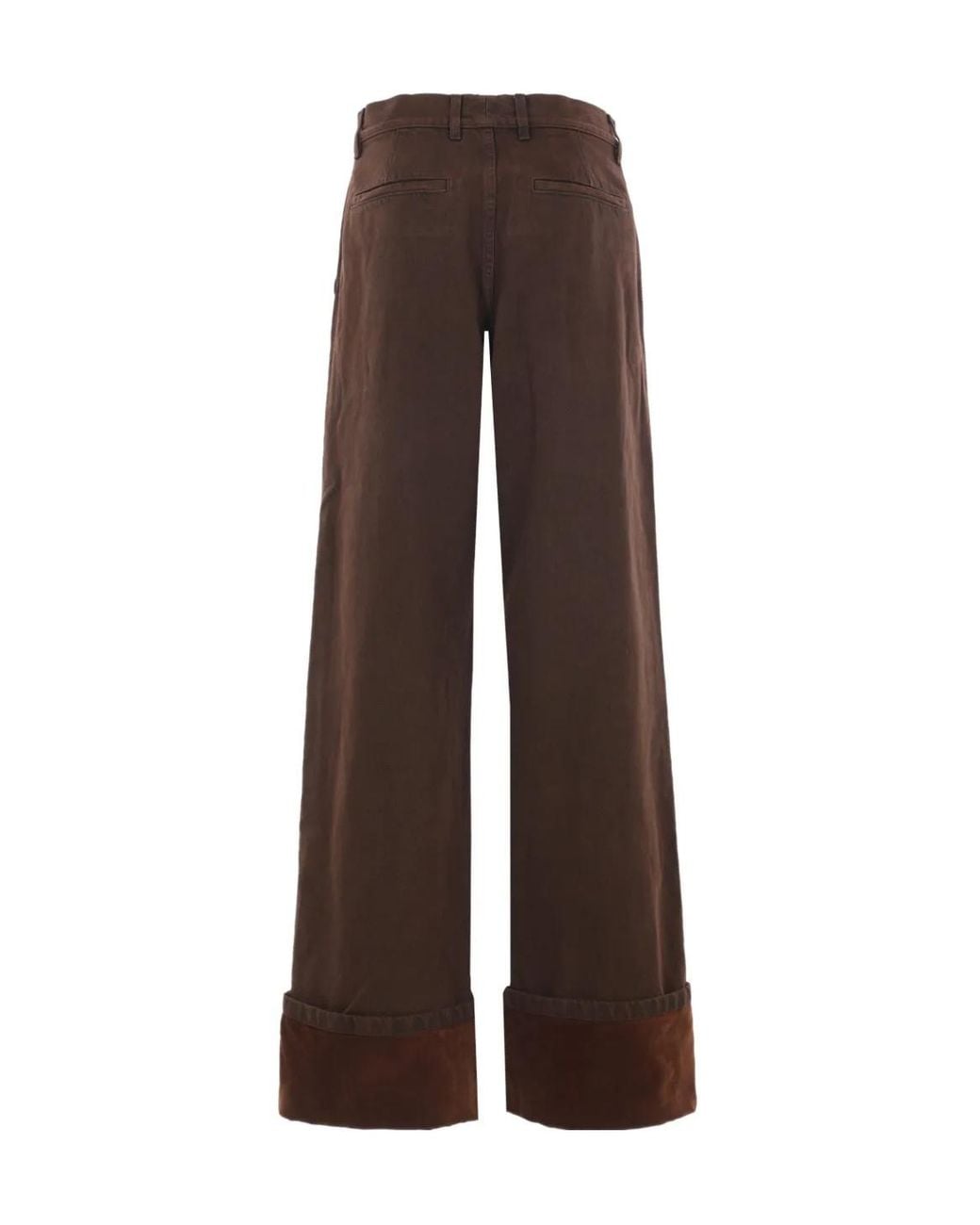 Dries Van Noten Brown Wide-Leg Denim Trousers