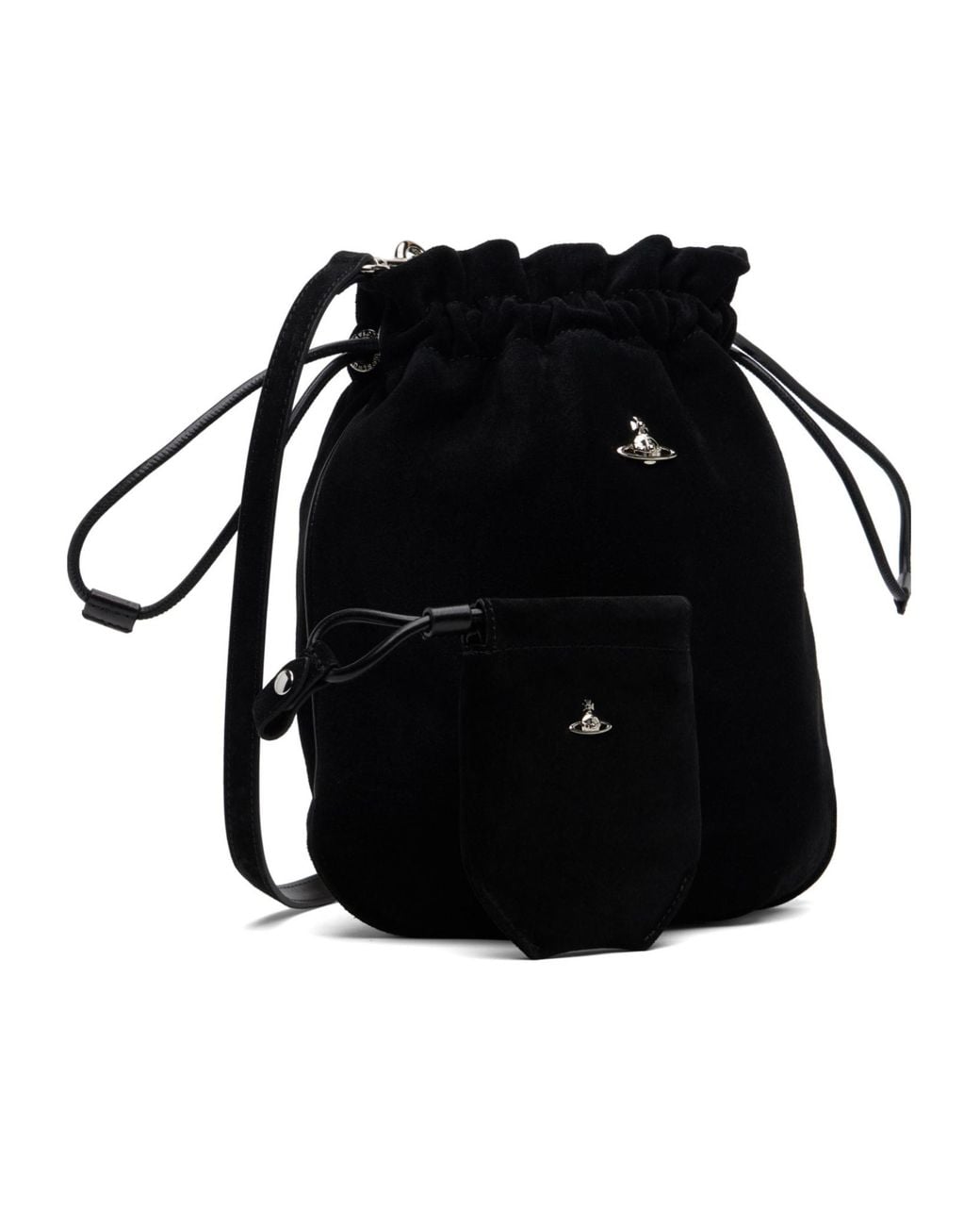 Vivienne Westwood Black Logo Plaque Crossbody Bag