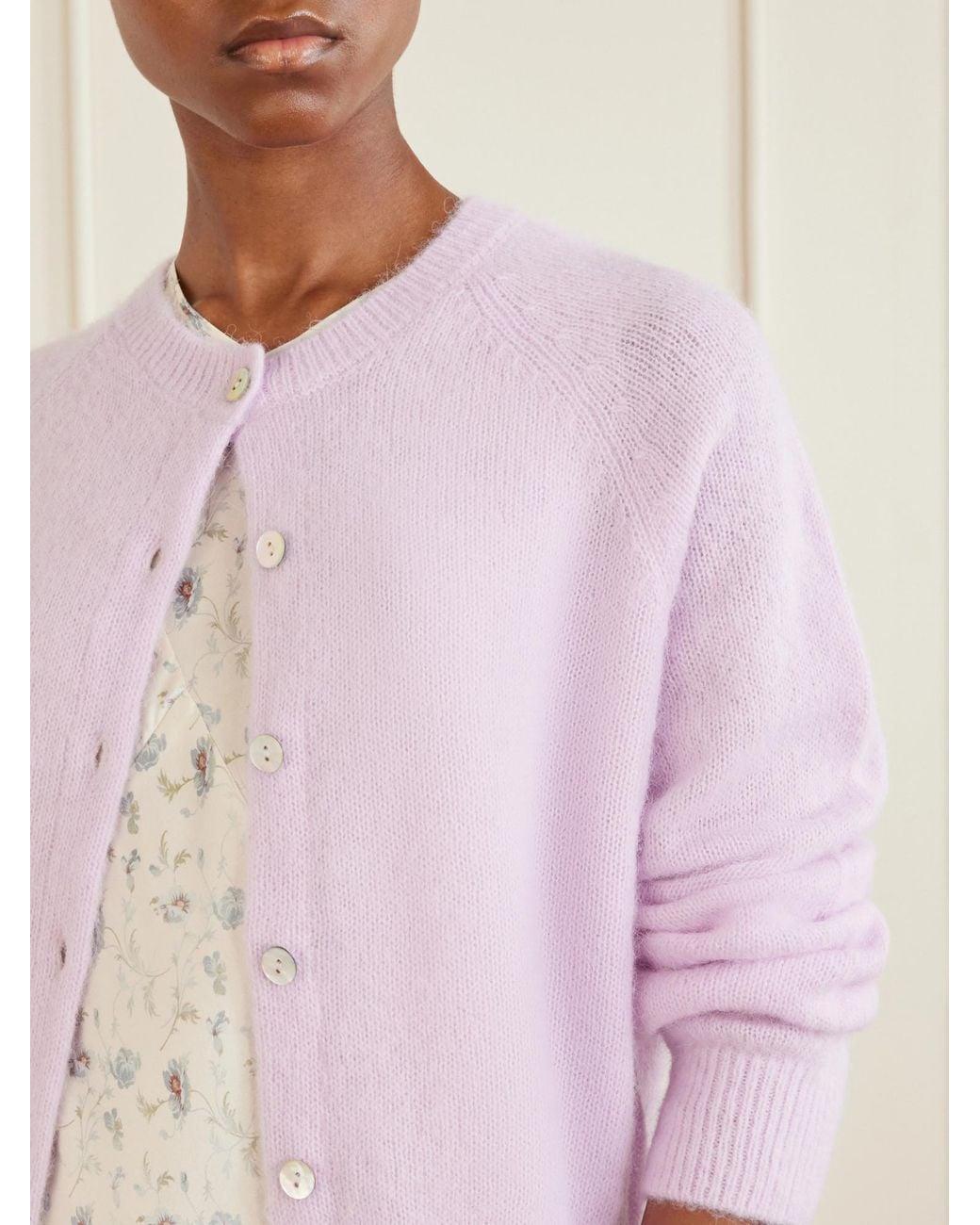 Doen Pink Wool-Blend Cardigan