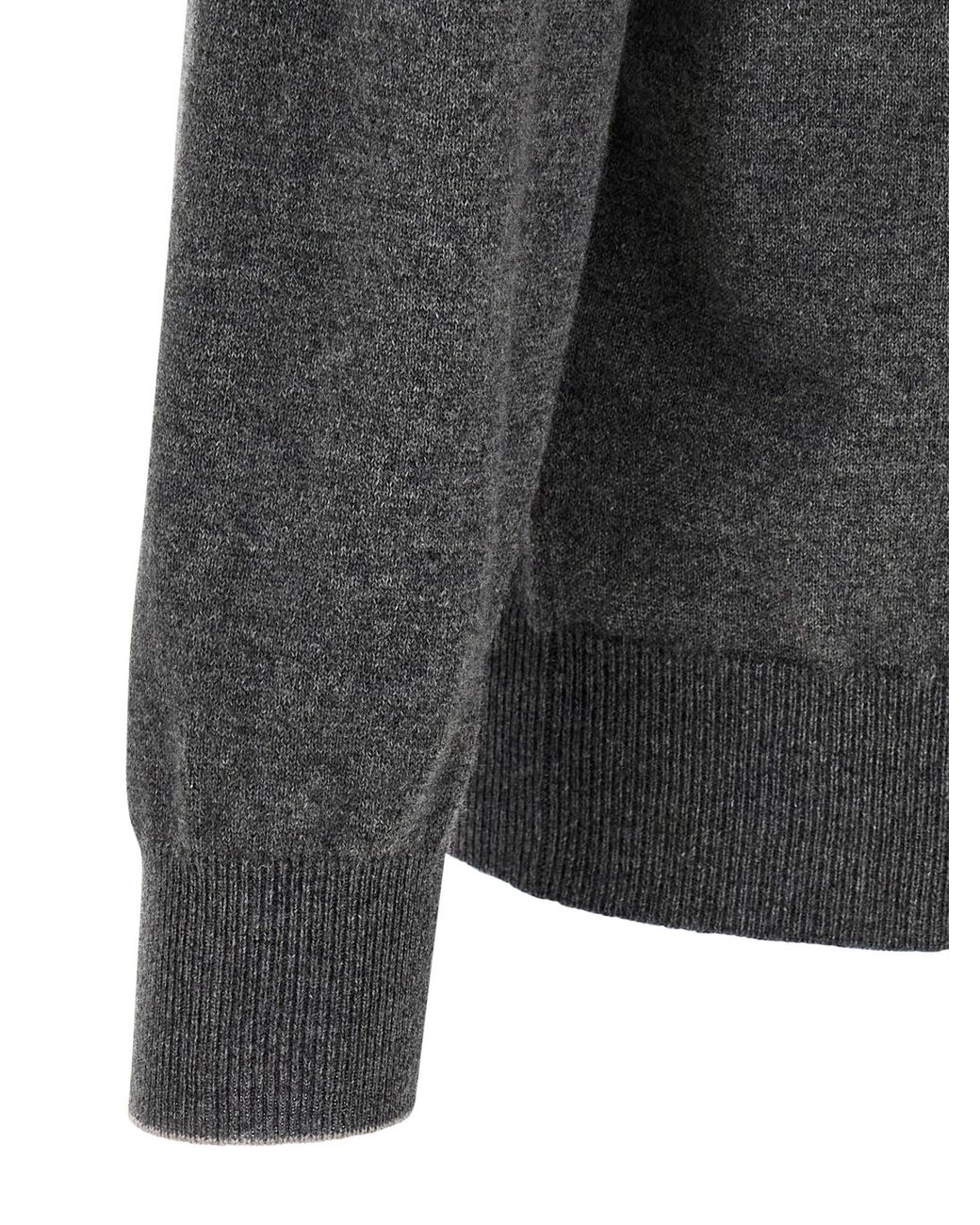 Brunello Cucinelli Gray Crewneck Knitted Jumper for men
