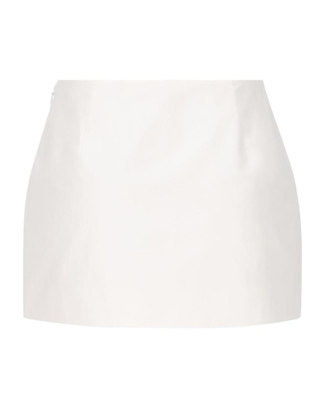Valentino White High Waist Zipper Skirt