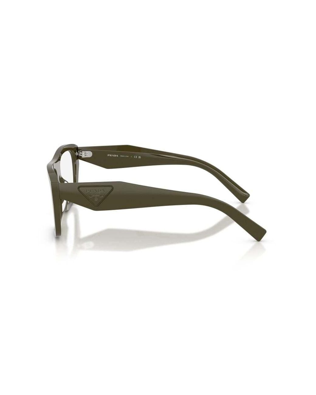 Prada White Eyewear Geometric Frame Glasses