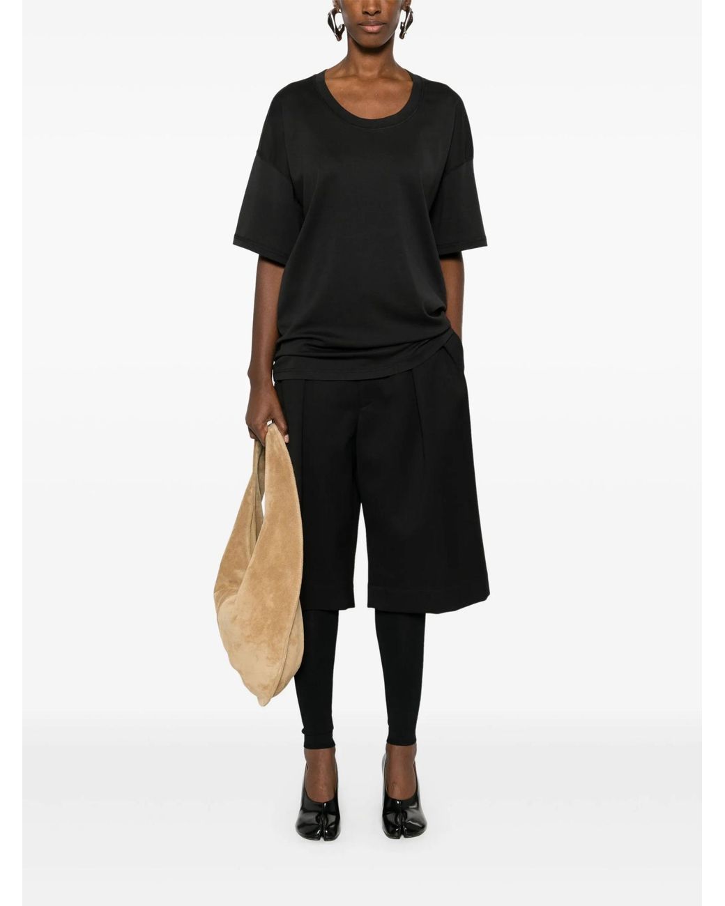 Lemaire Black Short-Sleeved Scoop-Neck T-Shirt