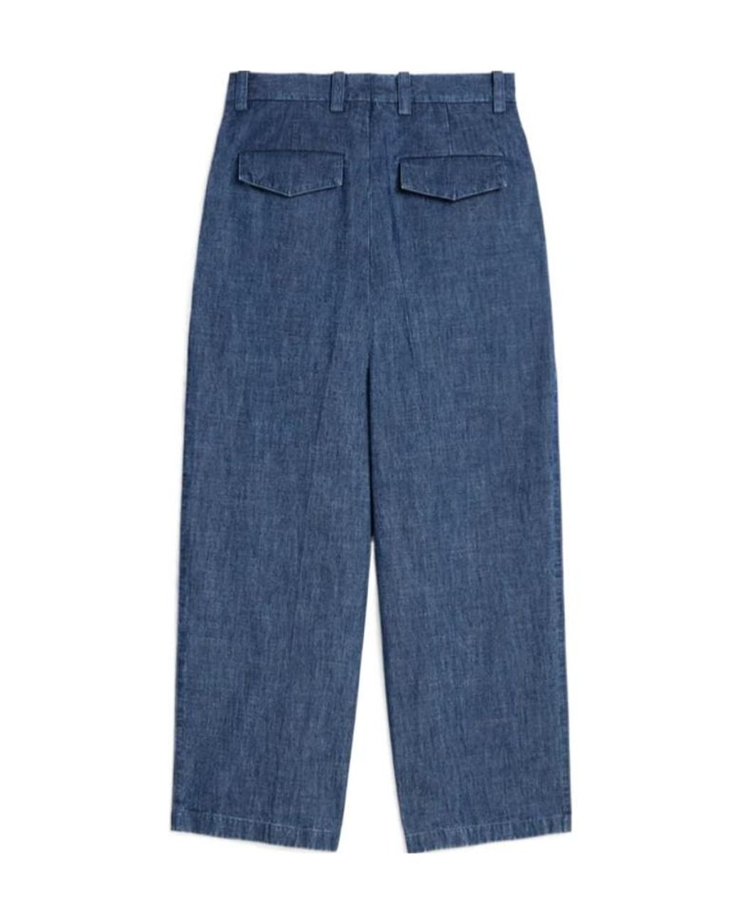 Jil Sander Blue Chambray Tapered Trousers for men