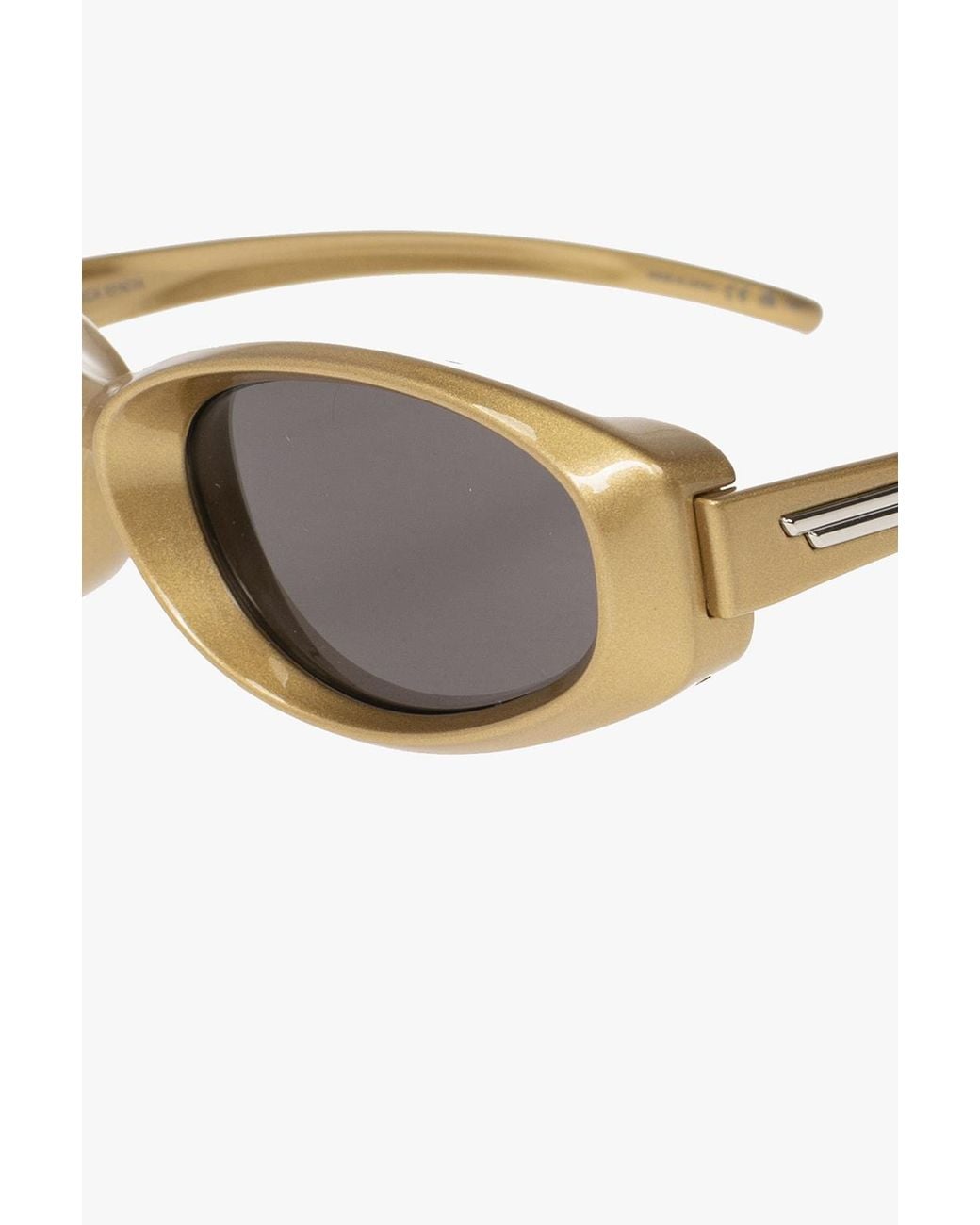 Bottega Veneta White Eyewear Oval Frame Sunglasses