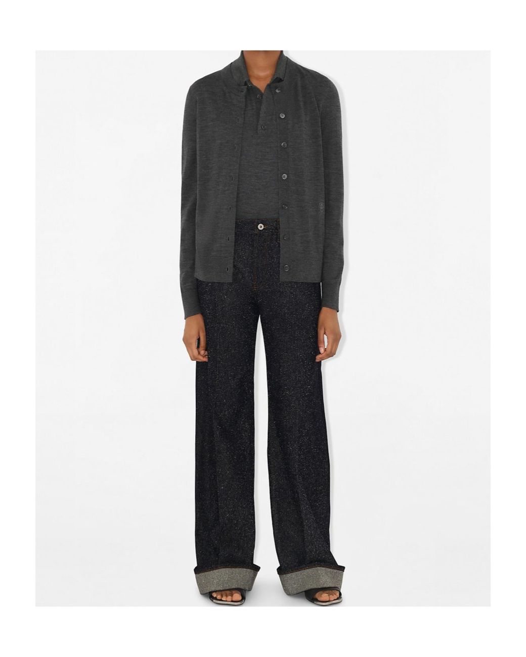 Burberry Black Logo Embroidered Buttoned Cardigan