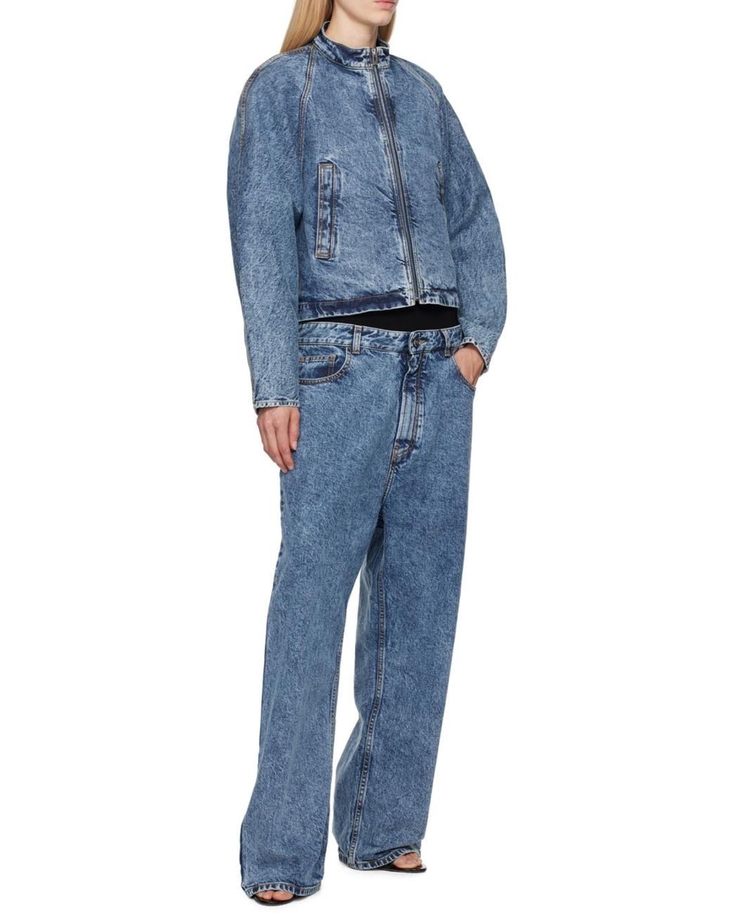 Alaïa Blue Alaïa Round Racing Jacket