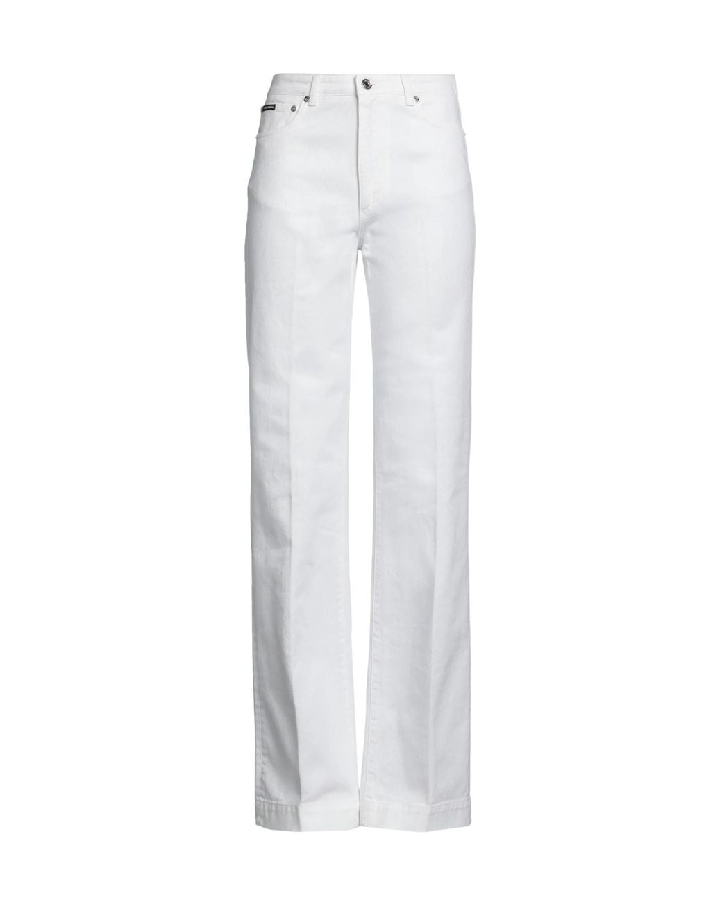 Dolce & Gabbana White Solid Color Bootcut Jeans