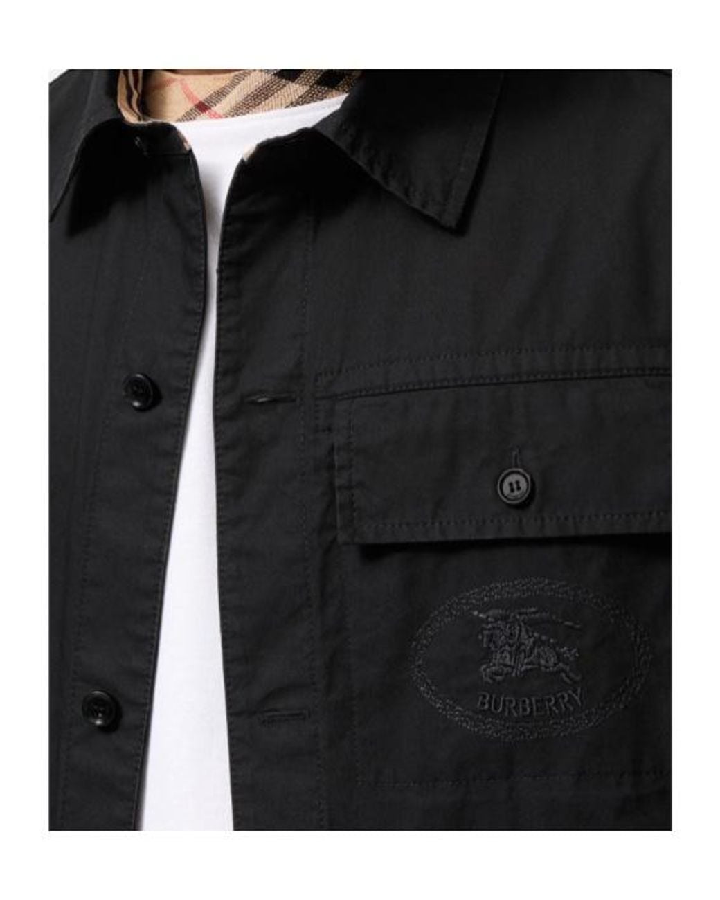 Burberry Black Cotton Overshirt for men