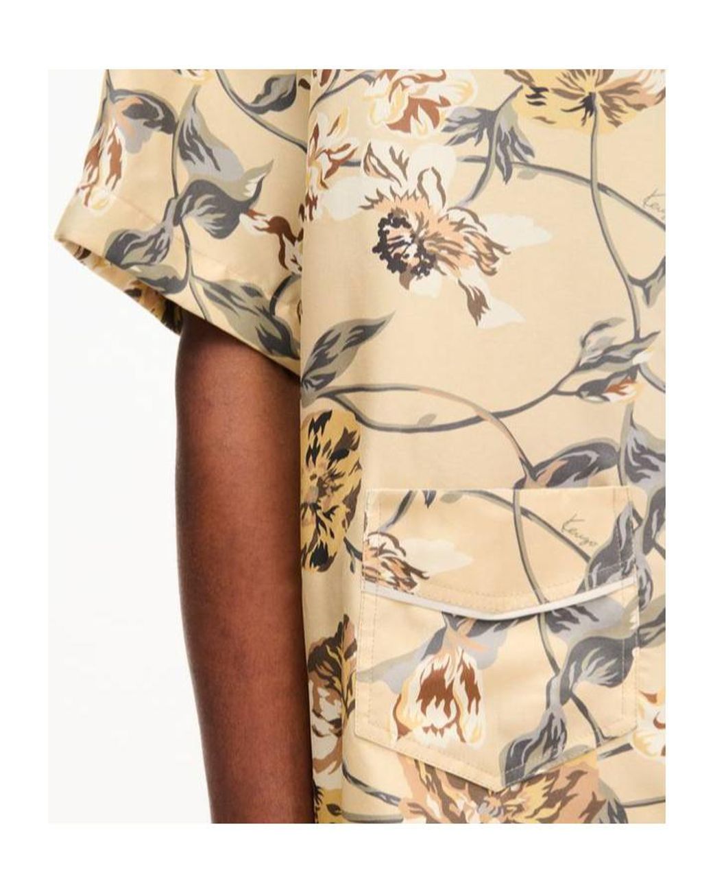 KENZO Natural Floral Short-Sleeve Shirt for men