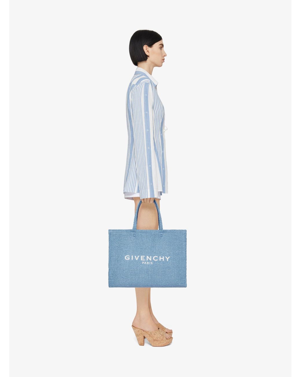 Givenchy Blue Striped Long-Sleeved Blouse