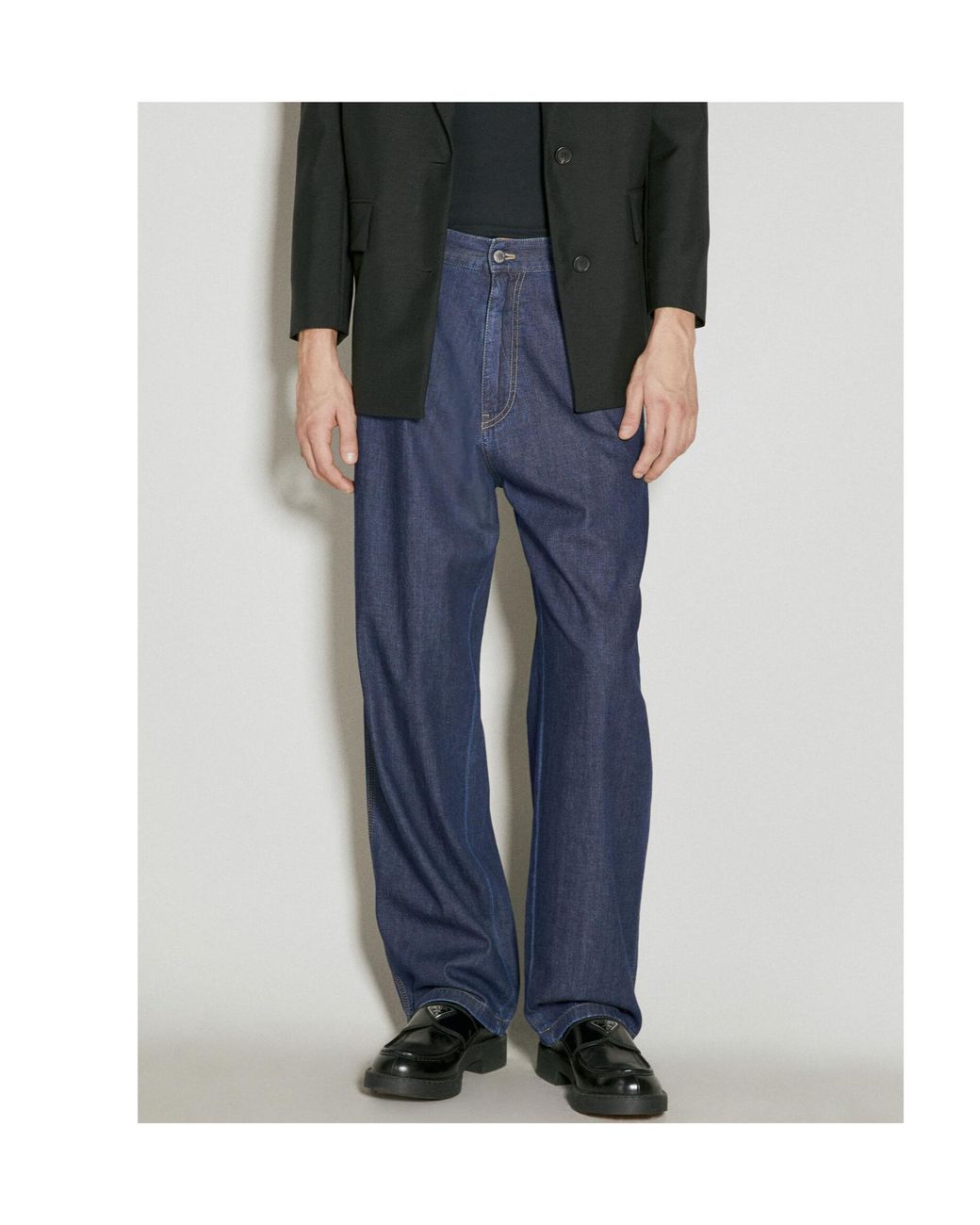 Prada Blue Multi-Pocket Denim Trousers for men