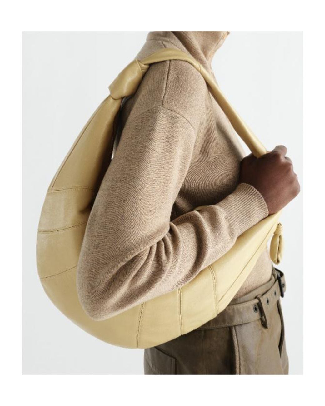 Lemaire Metallic Fortune Croissant Zipped Shoulder Bag