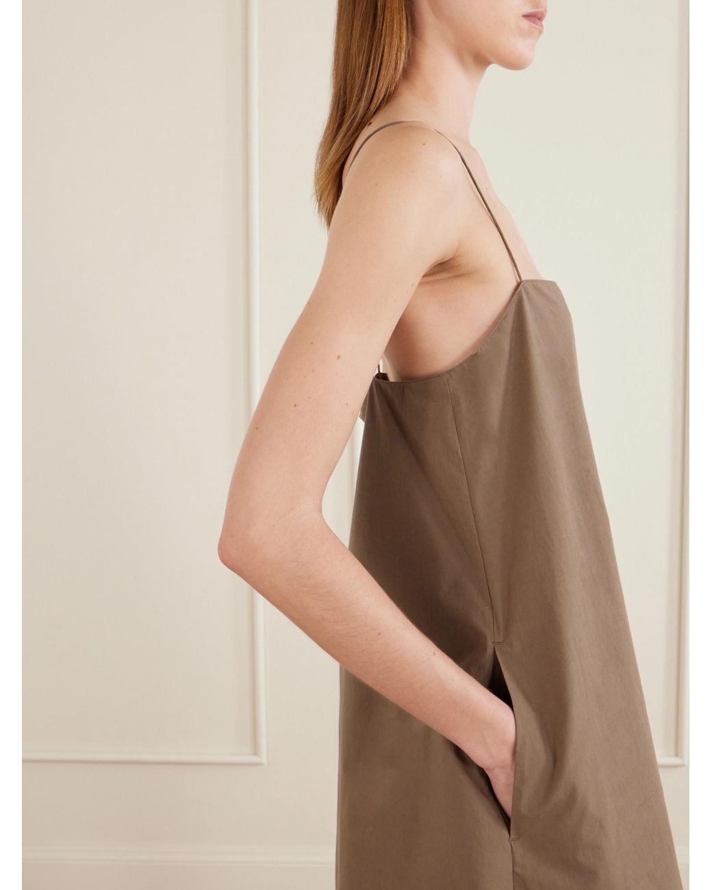 Matteau Brown Organic Cotton-Poplin Mini Dress