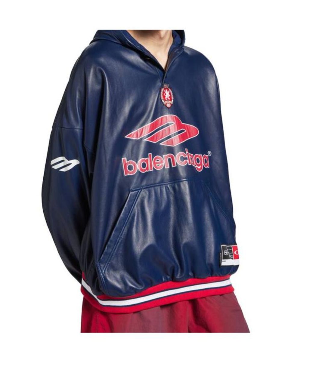 Balenciaga Blue 3B Football Polo Hoodie for men