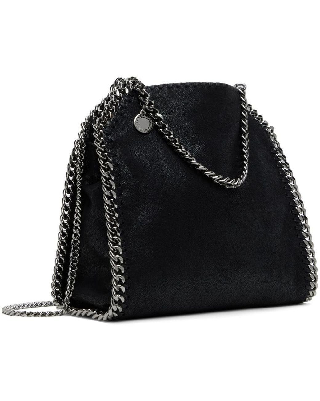 Stella McCartney Black Falabella Foldover Mini Tote Bag