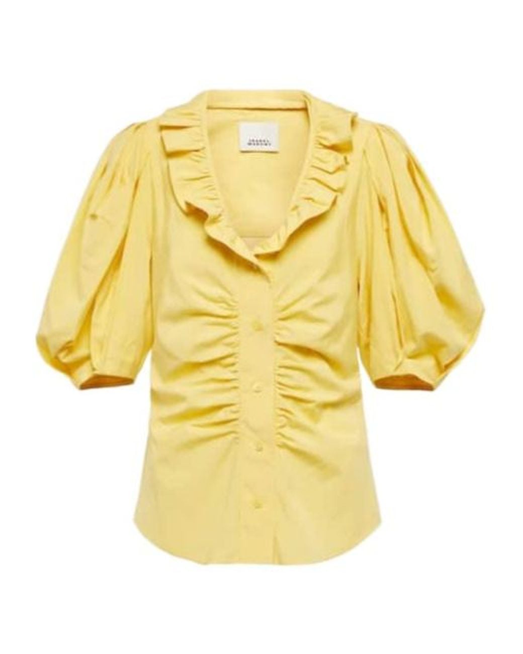 Isabel Marant Yellow Catalia Silk And Cotton Blouse