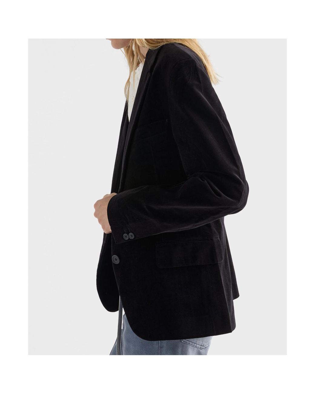 Prada Blue Single-Breasted Velvet Jacket