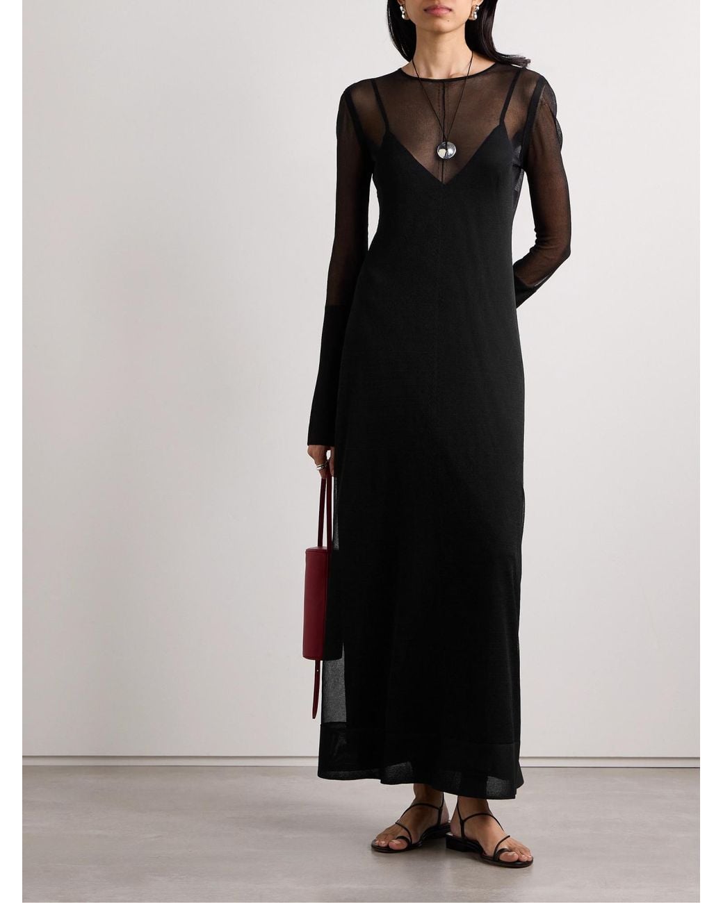 Proenza Schouler Black Silk Maxi Dress