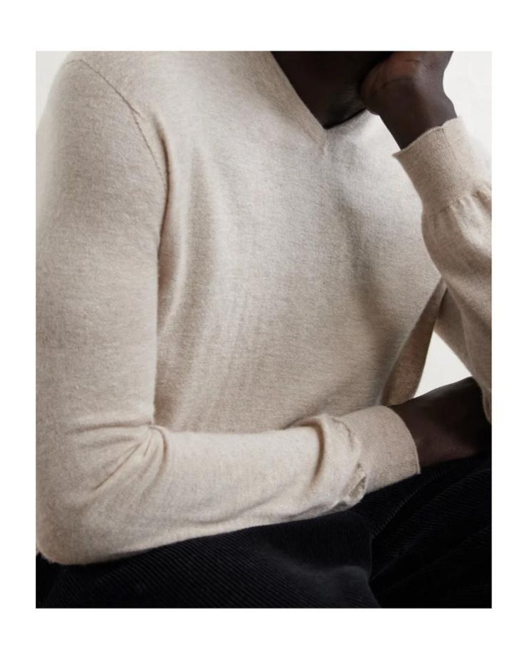 The Row White V-Neck Sweater for men
