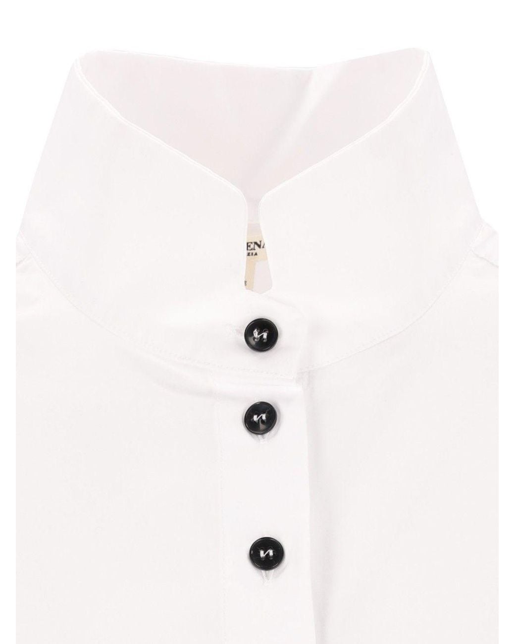 Barena White Alvina Stand-Collar Shirt
