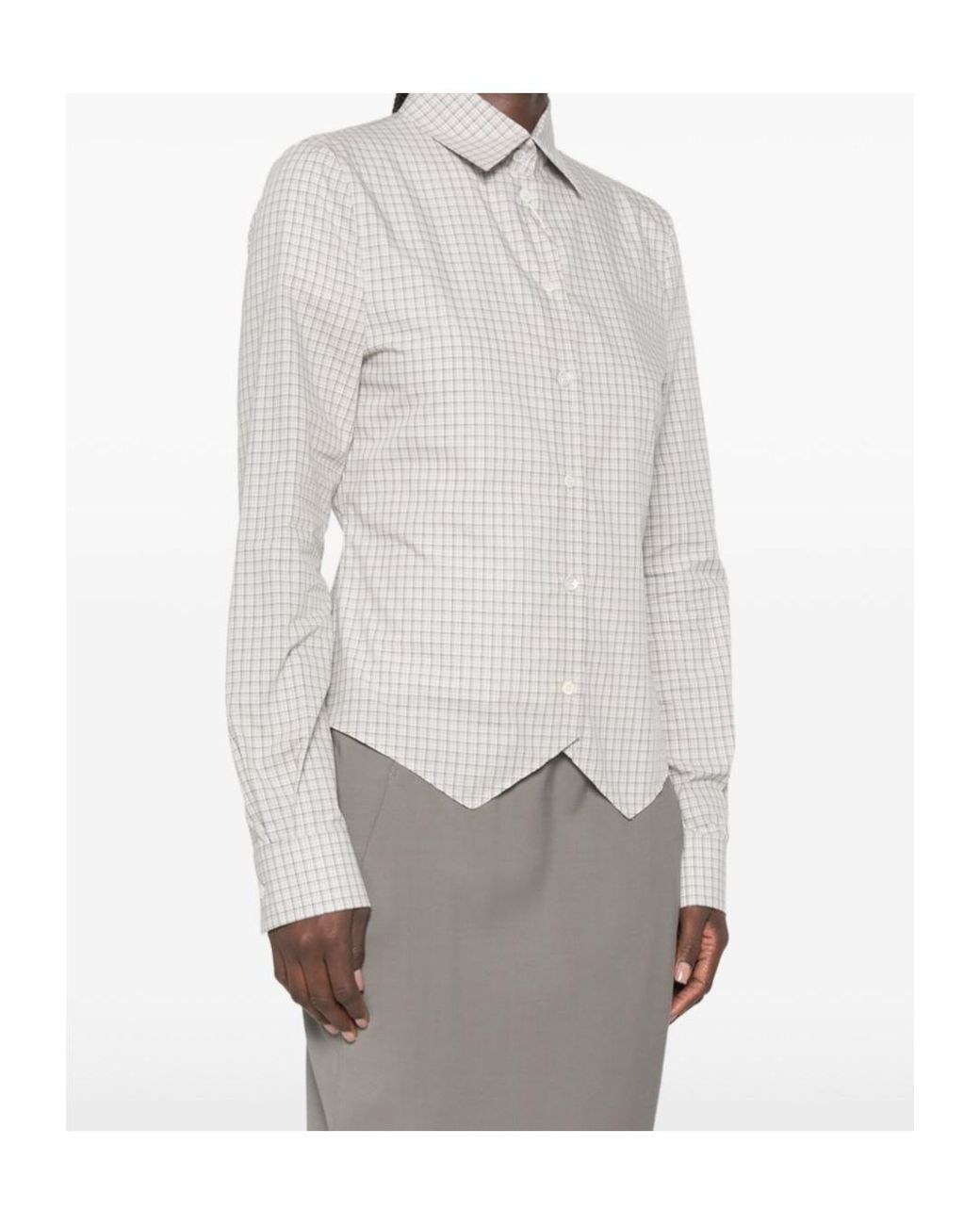 Maison Margiela Gray Long Sleeve Pointed Hem Shirt