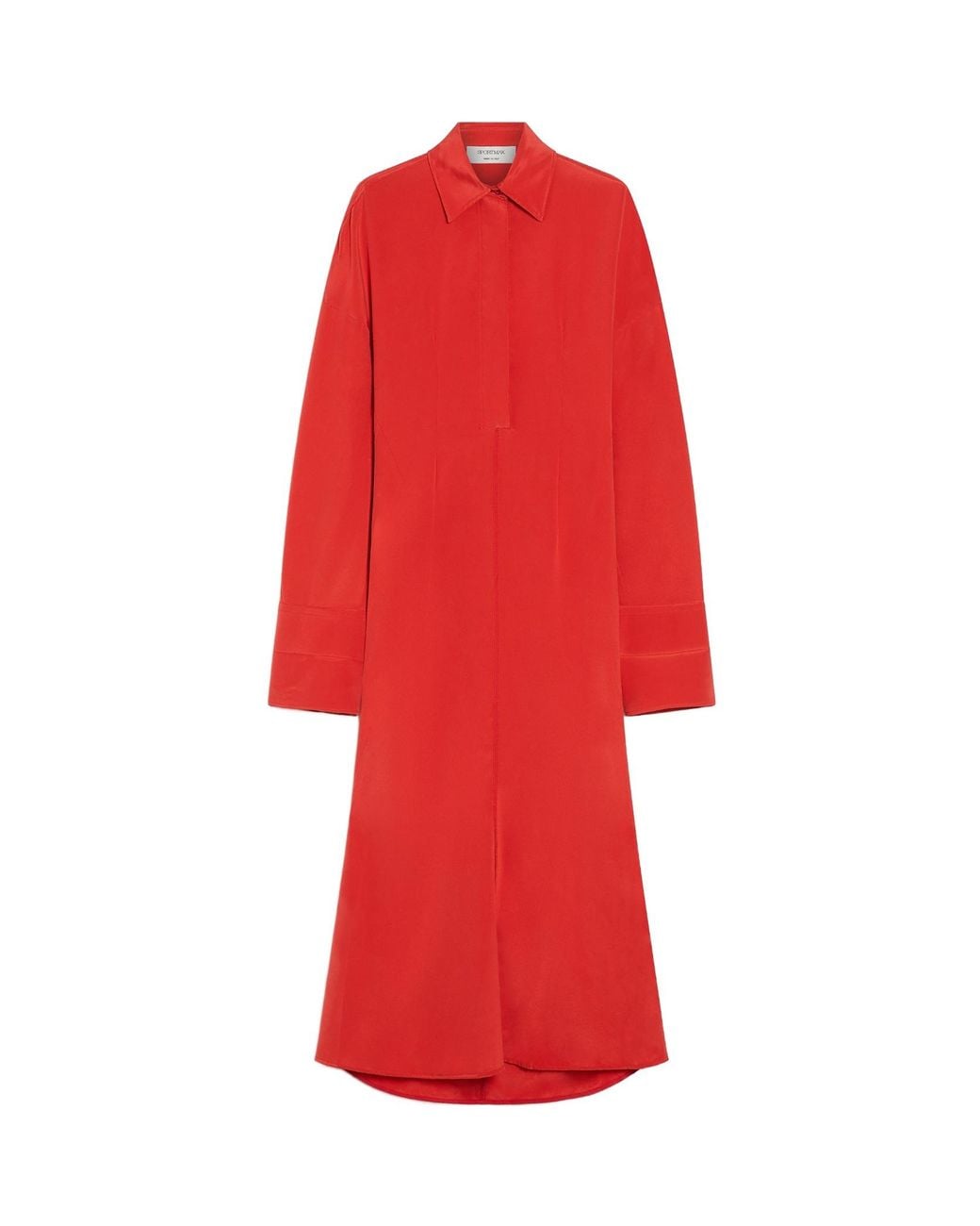 Sportmax Red Long Mermaid Shirt Dress