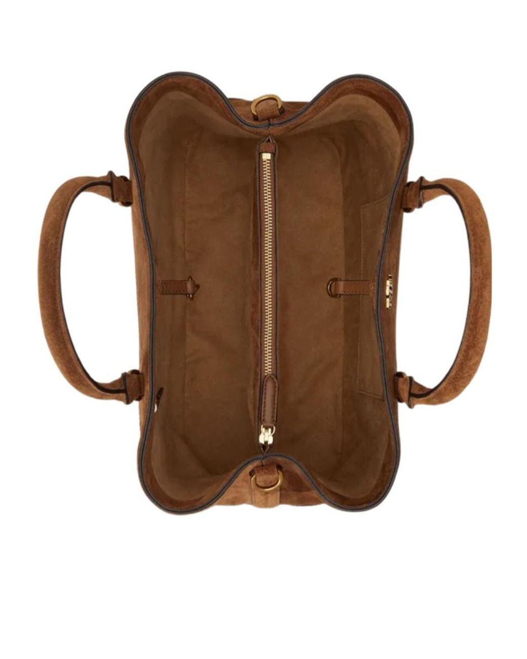 Ralph Lauren Brown Large Marcy Suede Tote Bag