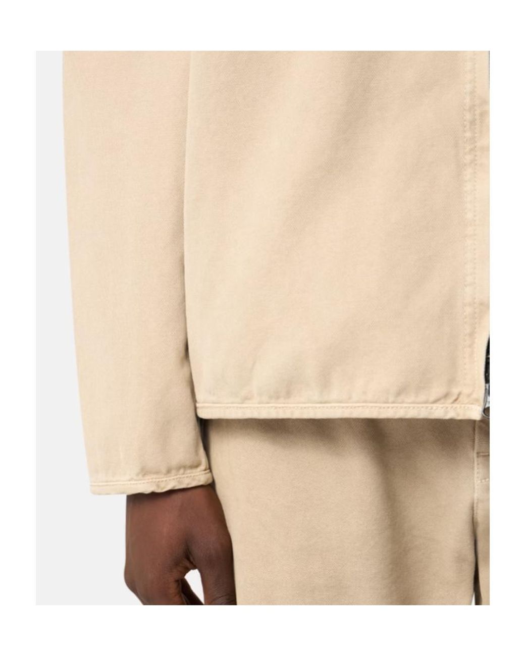 Stone Island Natural Logo Patch Zipped Overshirt for men
