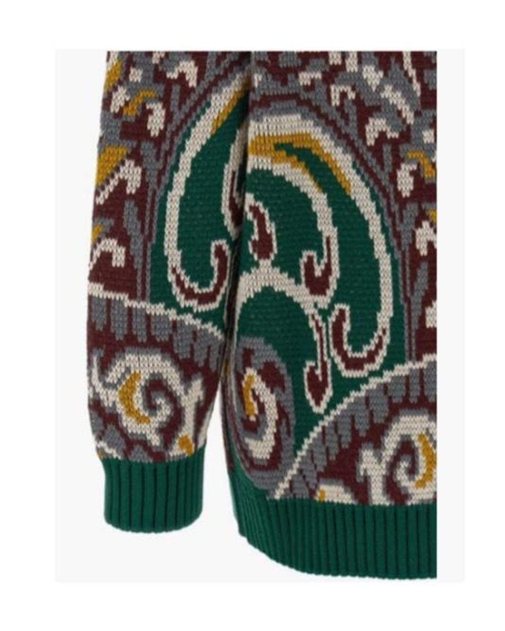 Etro Blue Jacquard Drop Shoulder Jumper