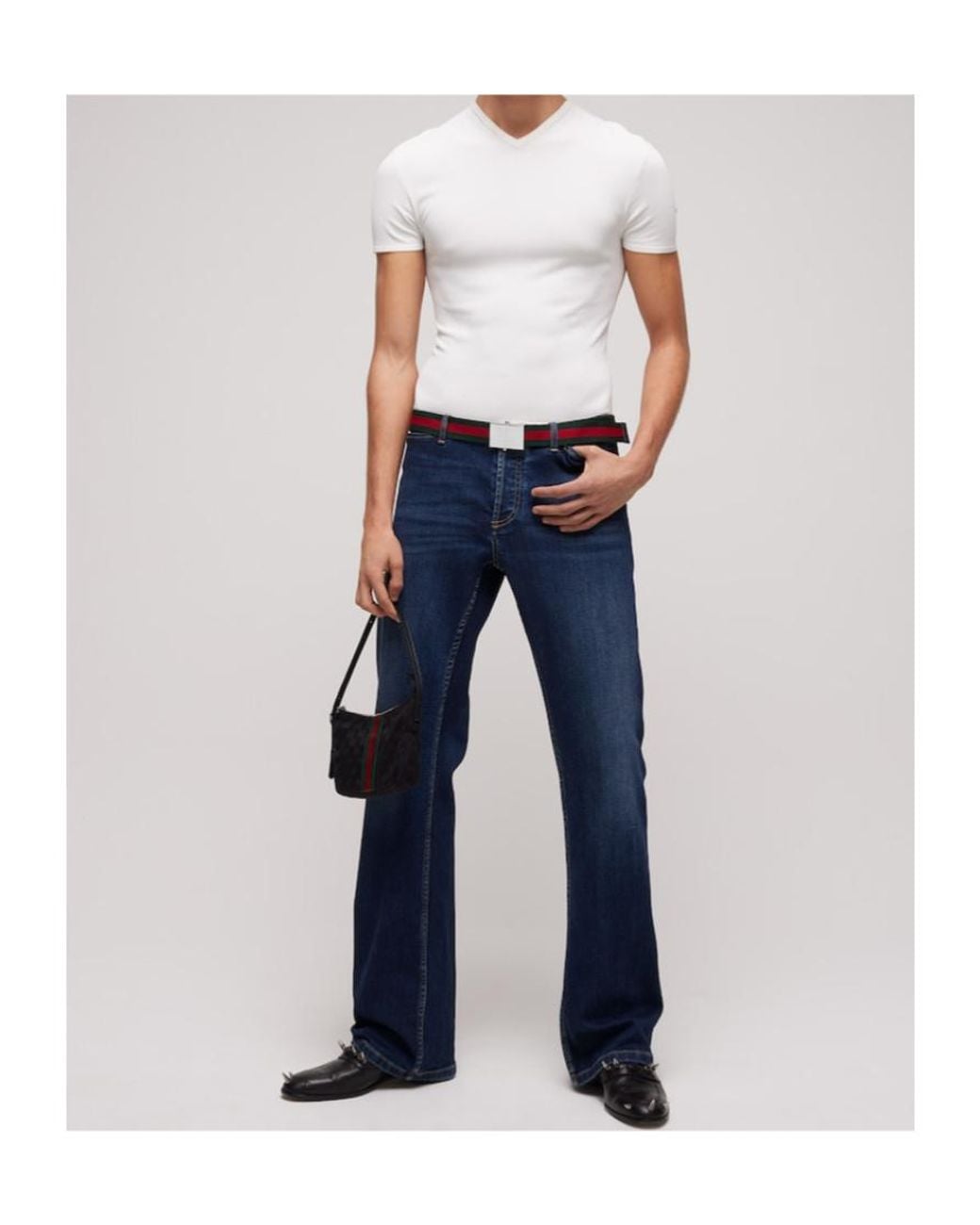 Gucci White Web Belt for men