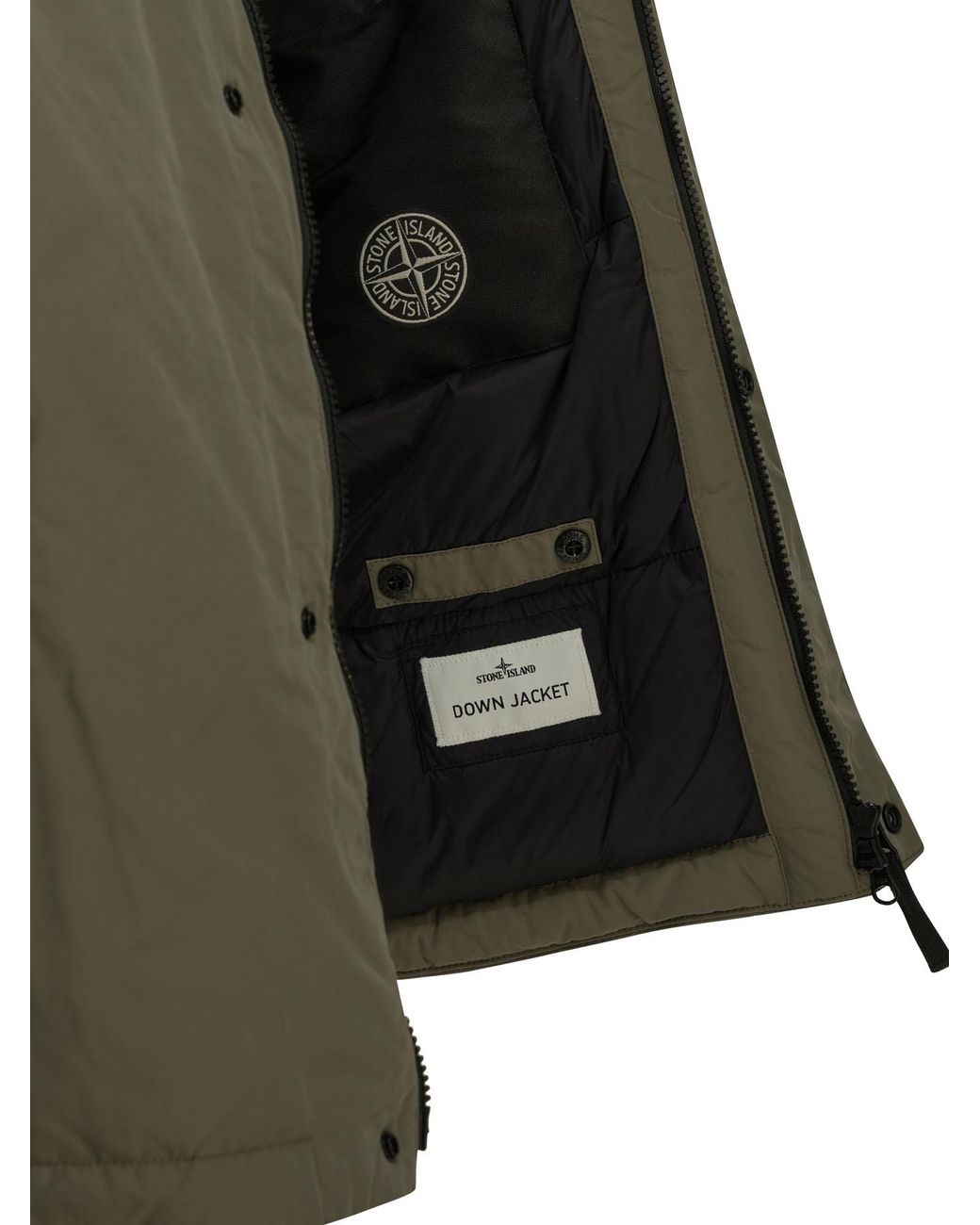 Stone Island Natural Quilted Button-Up Jacket for men